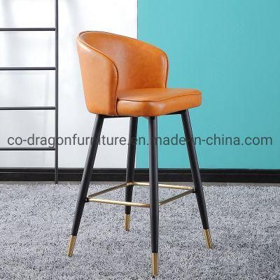 Modern Luxury Home Furniture High Legs Bar Chair with Leather