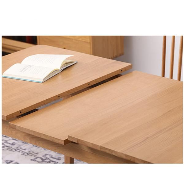 Simple Retractable Solid Wood Dining Table