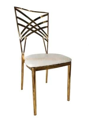 White Gold Cross Back Chairs Wholesale White Wedding Hotel Furniture China Chameleon Event Dining Chairs