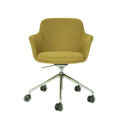 Modern Hotel Bedroom Furniture Swivel Chair with Aluminum Base
