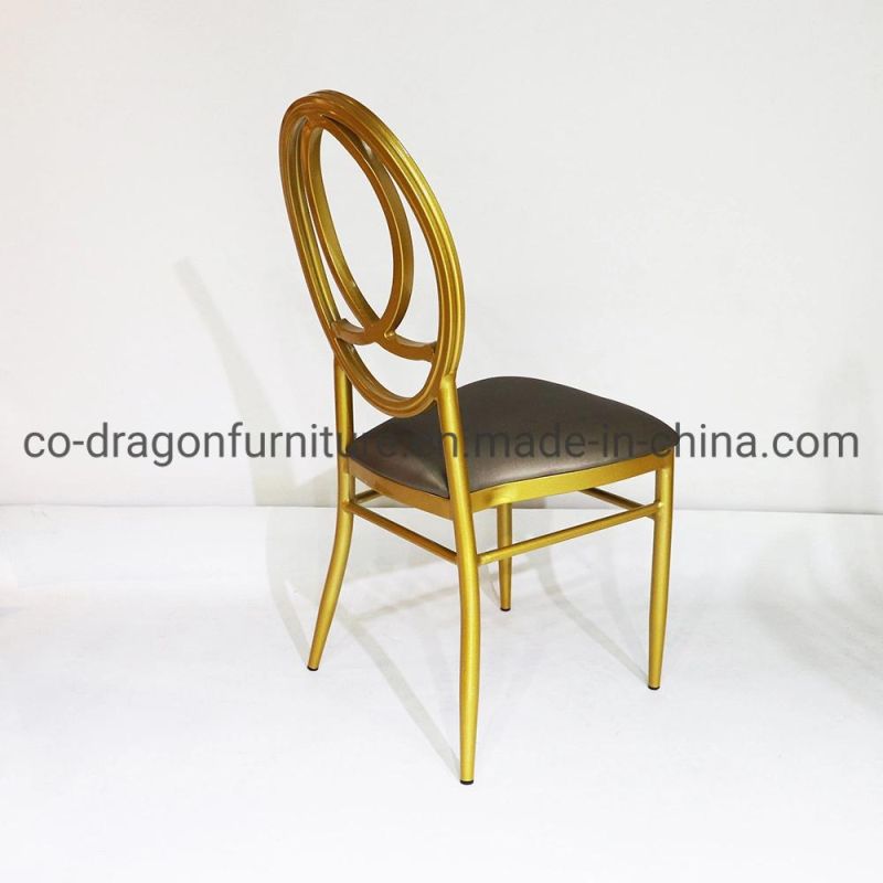 Chinese Wholesale Market Dining Furniture Steel Wedding Chair with Leather