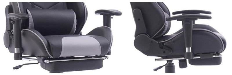 PU Racing Wheel Office Gaming Desk Chair with Footrest