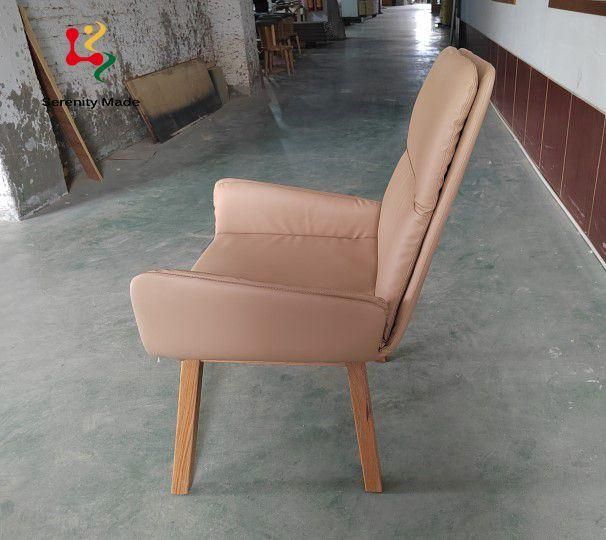 Modern Design Hotel Furniture Restaurant Cafe Coffee Shop Salon PU Leather Living Room Wood Frame Dining Chair