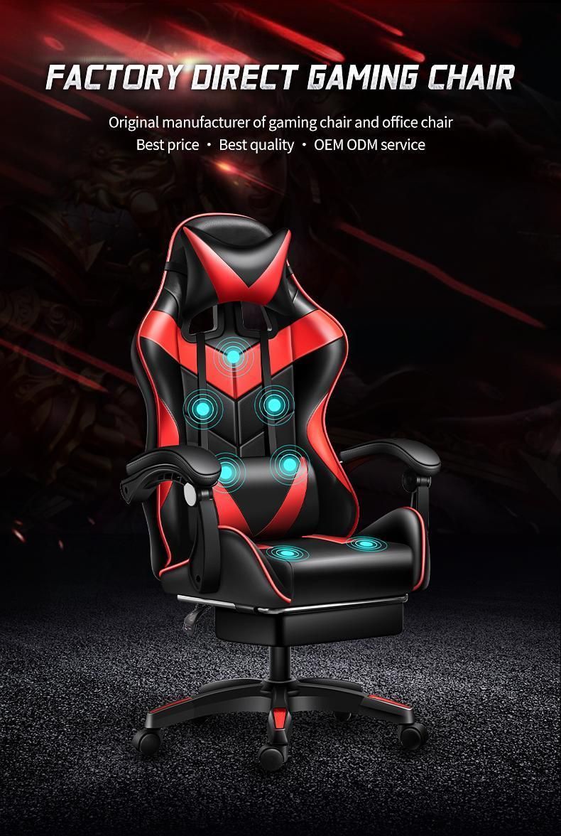 Anji Factory Massage Office Gaming Racing Chair with Footrest