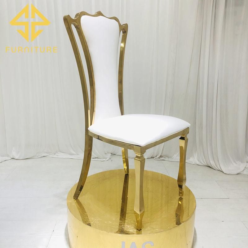 Modern Luxury Hotel Banquet Furniture Metal Frame Stainless Steel Golden Wedding Party Event Chair for Restaurant Dining