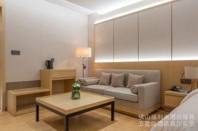Latest 5 Star Solid Wood with Wood Veneered Panel Hotel Modern Bedroom Furniture Sets