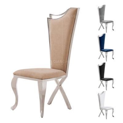 Party Rental Wedding Design Stacking Dinner Velvet Metal Dining Chairs