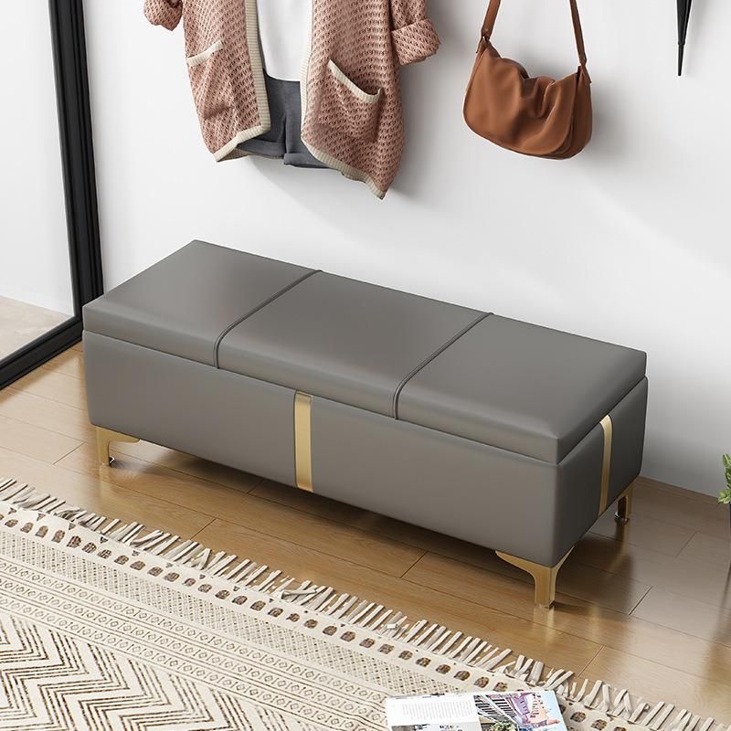 Minimalist Light Luxury Sofa Stool Strip Storage Stool PU Bed End Stool for Bedroom Furniture