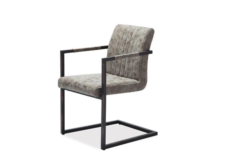 China Wholesale Nordic Style Payty Garden Furniture PU Leather Restaurant Metal Square Tube with Black Powder Coating Frame Dining Chair
