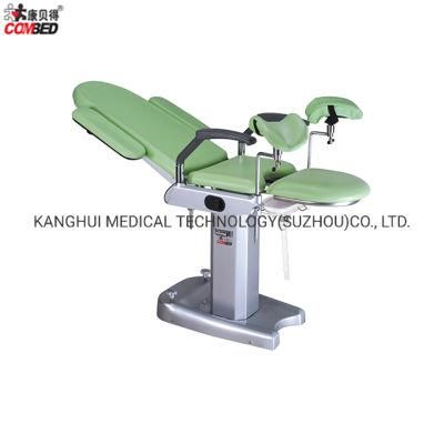 Green Color Foaming PU Leather Women Surgery Examination Clinic Simple Gynecology Chair with Foot Control