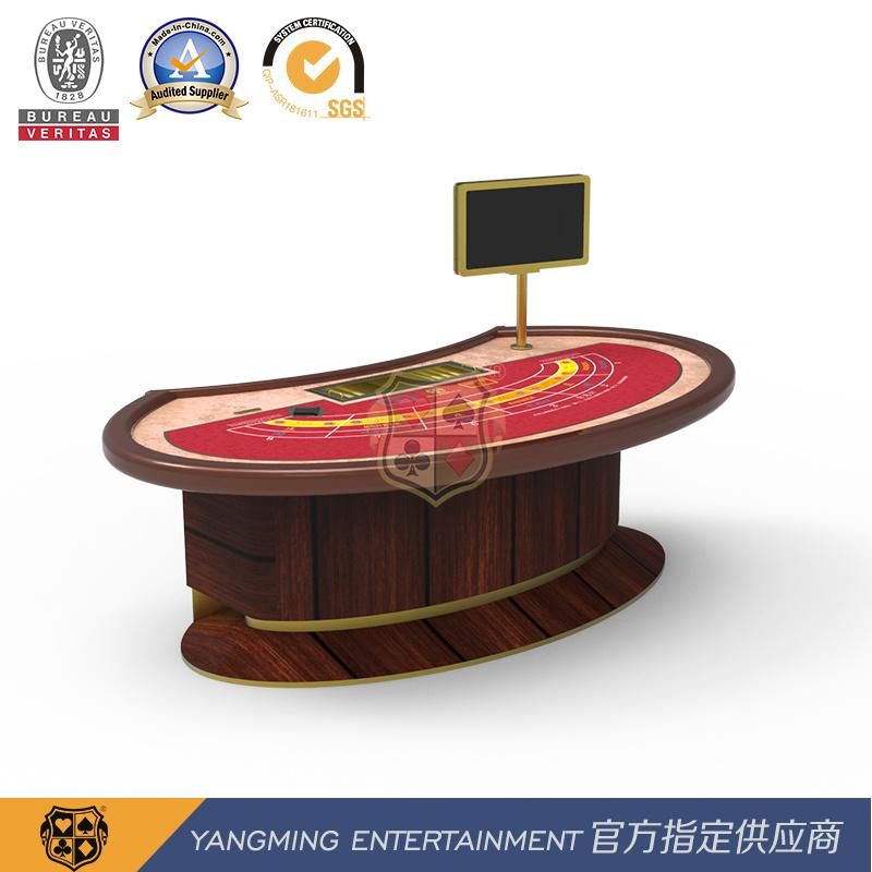 International Gambling Competition Standard Goose Egg-Shaped Upgrade Texas Baccarat Poker Game Table Ym-Ba11