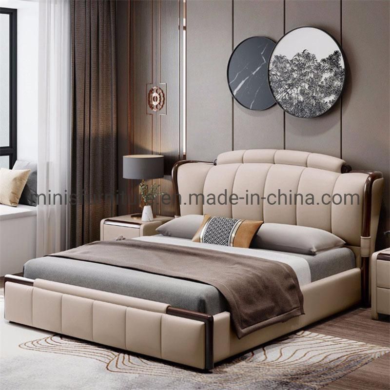 (MN-HB15) Bestselling Modern Home Furniture White Leather Bed