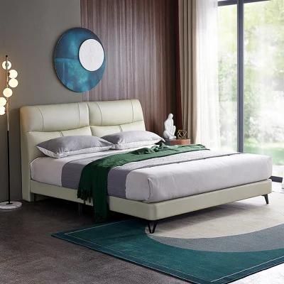 Modern Contracted Leather Art Bedroom Big Soft #Bed 0182-3