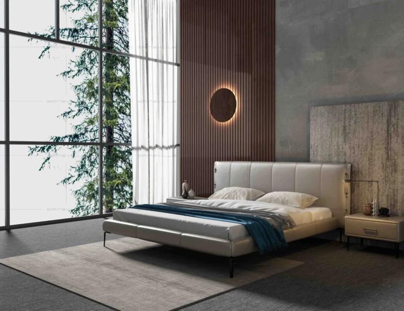 Luxury Italian Bedroom Set Furniture King Beds Size Modern Italian Latest Double Bed Designer Furniture Set Leather Luxury Bed