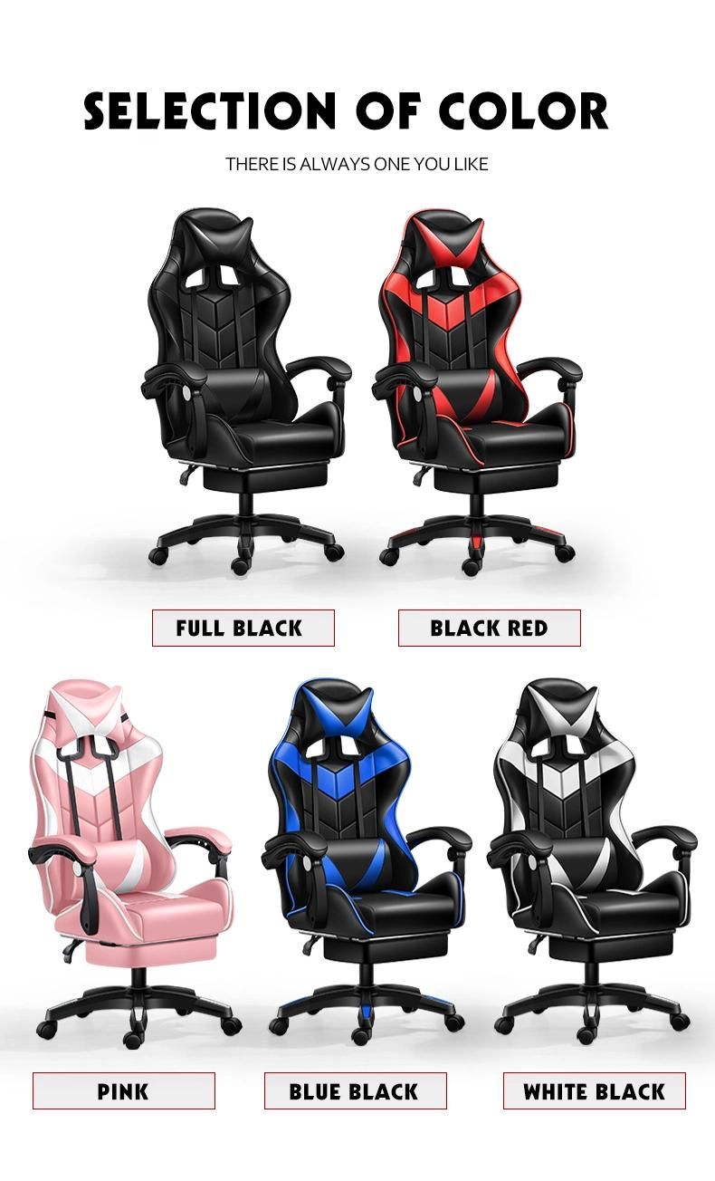 OEM ODM High Quality Comfortable High Back Computer Rocker Gaming Chair with Removable Head Rest Lumbar Cushion