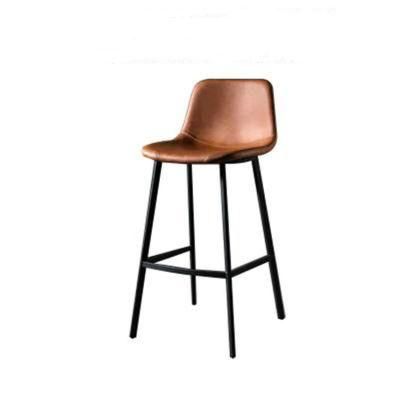 Home Furniture Modern Leather PU Vintage Barstool Chairs Metal High Bar Stool Chair