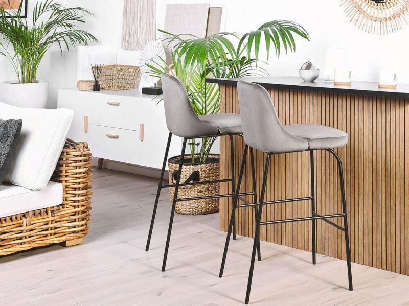 Hot Sale Metal Frame Bar Stools High Quality Steel Bar Chairs with Leather Seat