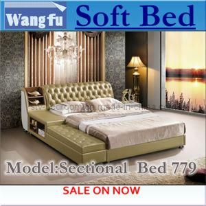 2013 Modern Genuine Leather Bed 779