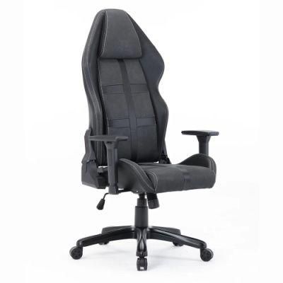 Wholesale High Quality Leather Reclining Black and Gray Office Game Chair