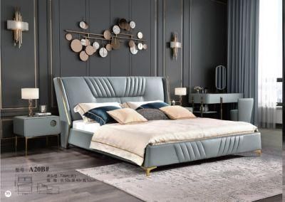 Home Furniture Light Luxury Simple Leather Double Bed
