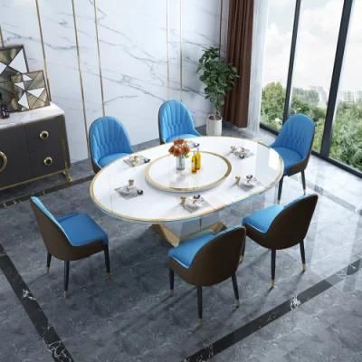 Luxury Fashion Modern Metal Marble Dining Table Functional Restaurant Dining Furniture Set