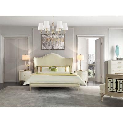 Modern Bedroom Furniture Wooden Hotel Hotel King Bed with Night Table
