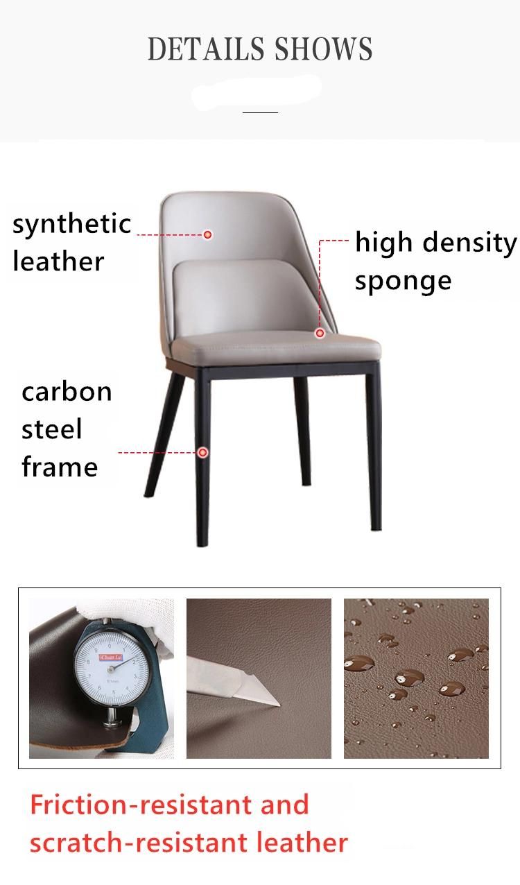 Modern Luxury Restaurant Cafe Furniture Metal Leather Dining Chairs