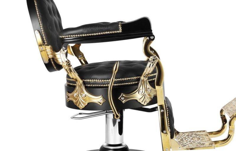 Gold Barber Chair Big Pump Heavy Duty Hair Salon Chair Hairdressing Furniture