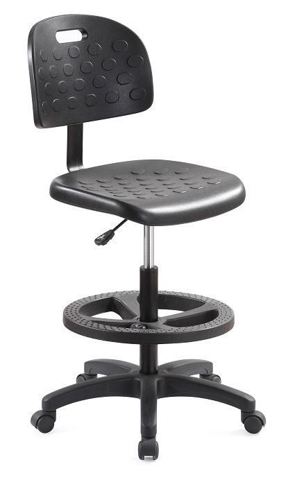 Clean Room Ergonomic Anti-Static ESD PU Leather Lab Chair with Footrest