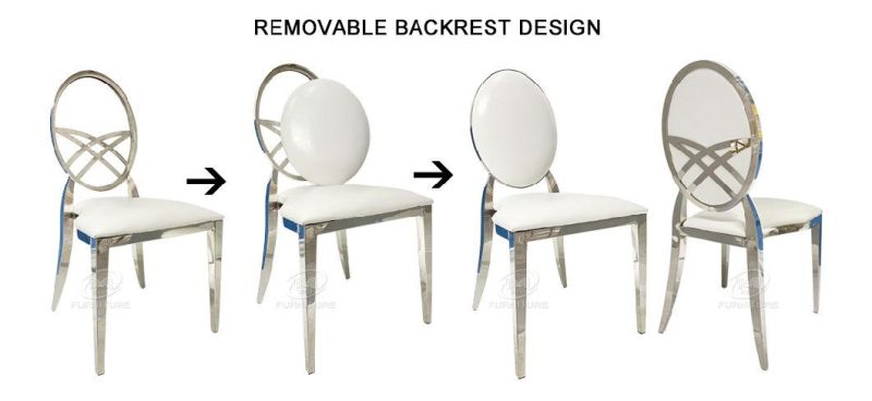 Wedding Event Furniture Removable Round Back Stainless Steel Chair