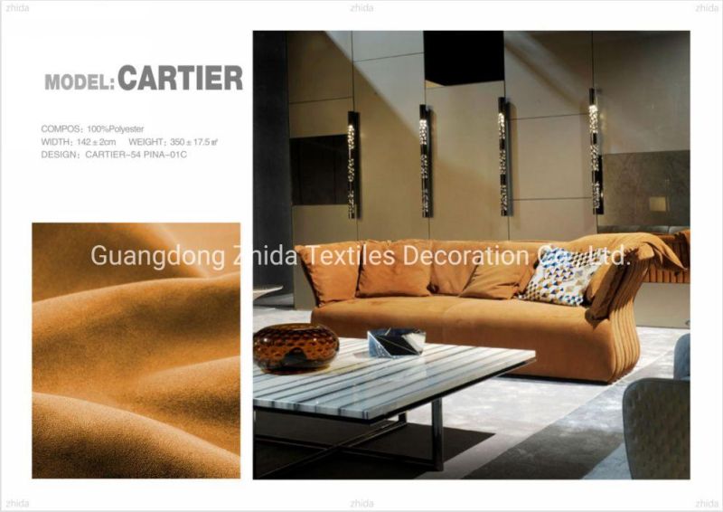 Hotel Textile High-End One-Side Nubuck Leather Sofa Furniture Fabric