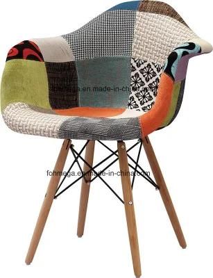 Modern Wood Legs Fabric Cover Lounge Leisure Dining Chair