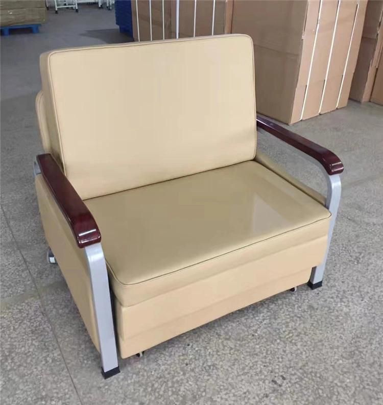 Bt-Cn015 Hospital Furniture Patient Attendant Chair Medical Accompany Chair Bed with Leather Cover Armrest Price