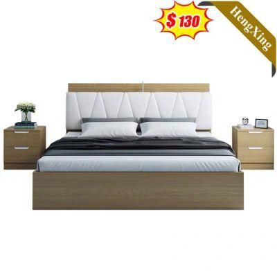 Popular Design Chinese Factory Customized Wholesale PU Leather Bedroom Furniture Wooden Bed