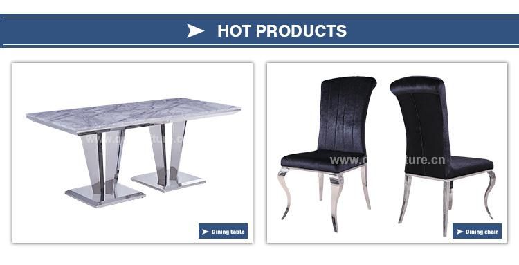 Gray Fabric Stainless Steel Legs Dining Chair for Home