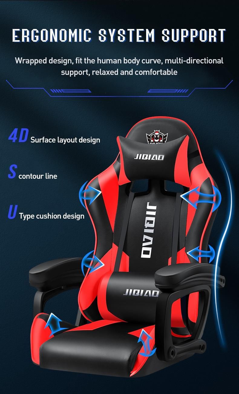 Custom Factory Design Office Ergonomic PU Leather Recliner Racing Computer PC Gaming Chair Silla Gamer with Footrest