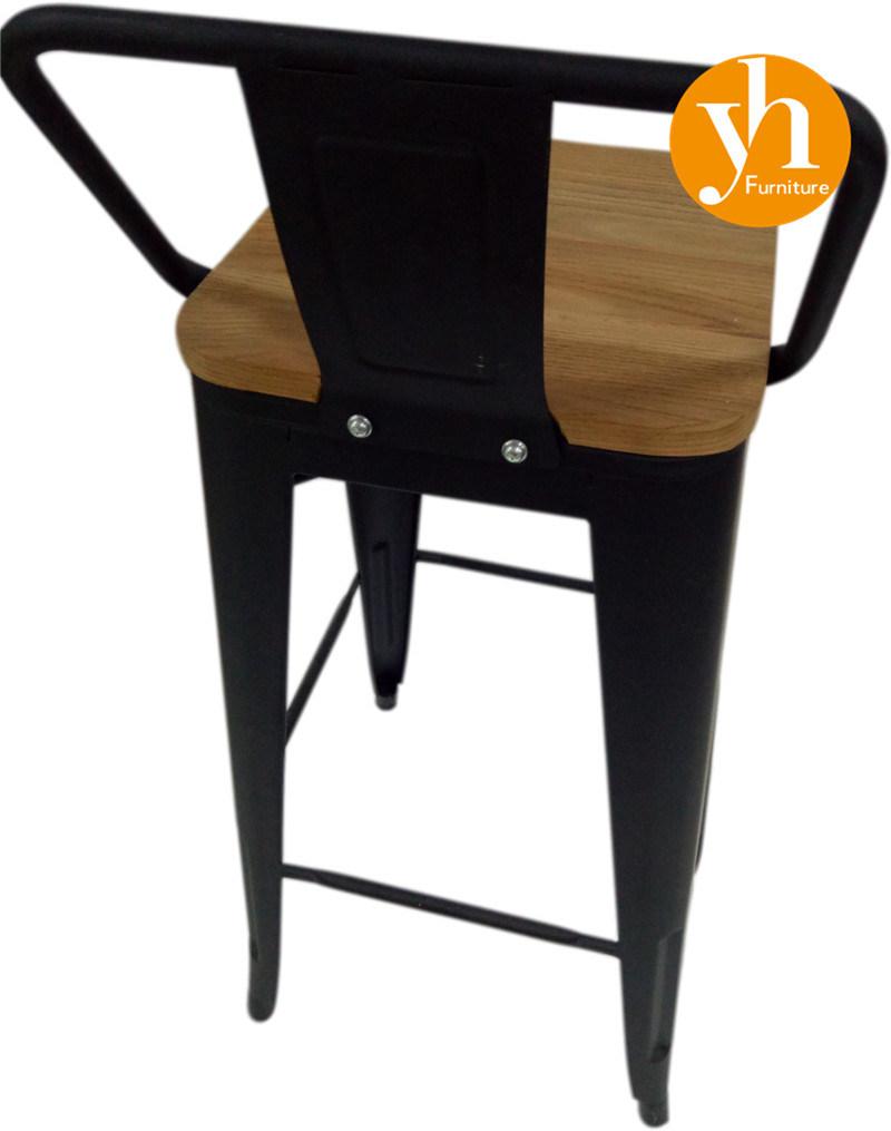 Bar Furniture Luxury 4 Leg Gold Stainless Steel Bar Stools Hole Back Club High Chair