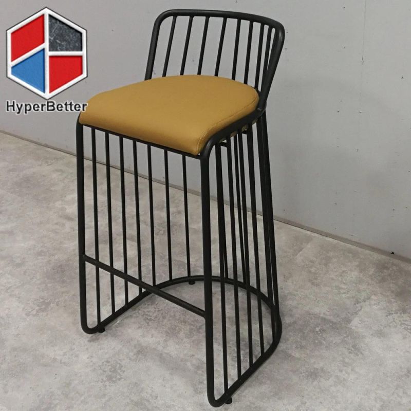 French Black PE Rattan Bar Stools