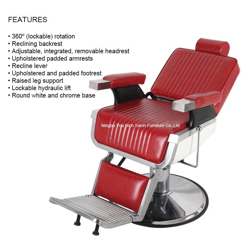 Hydraulic Reclining Barber Chair 360 Degrees Rolling Swivel Barber Chairs Hair Salon SPA Equipment