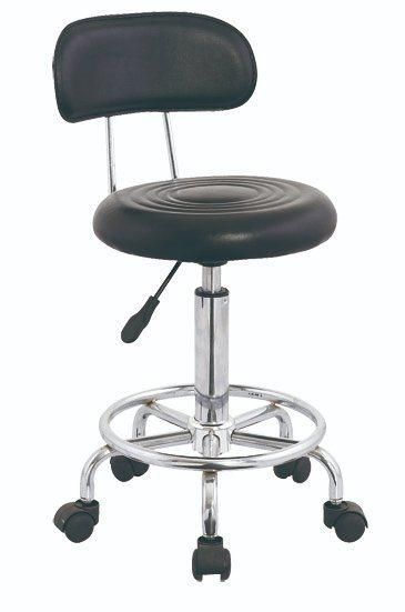 Black PU Lower Back Chrome Base Bar Stool