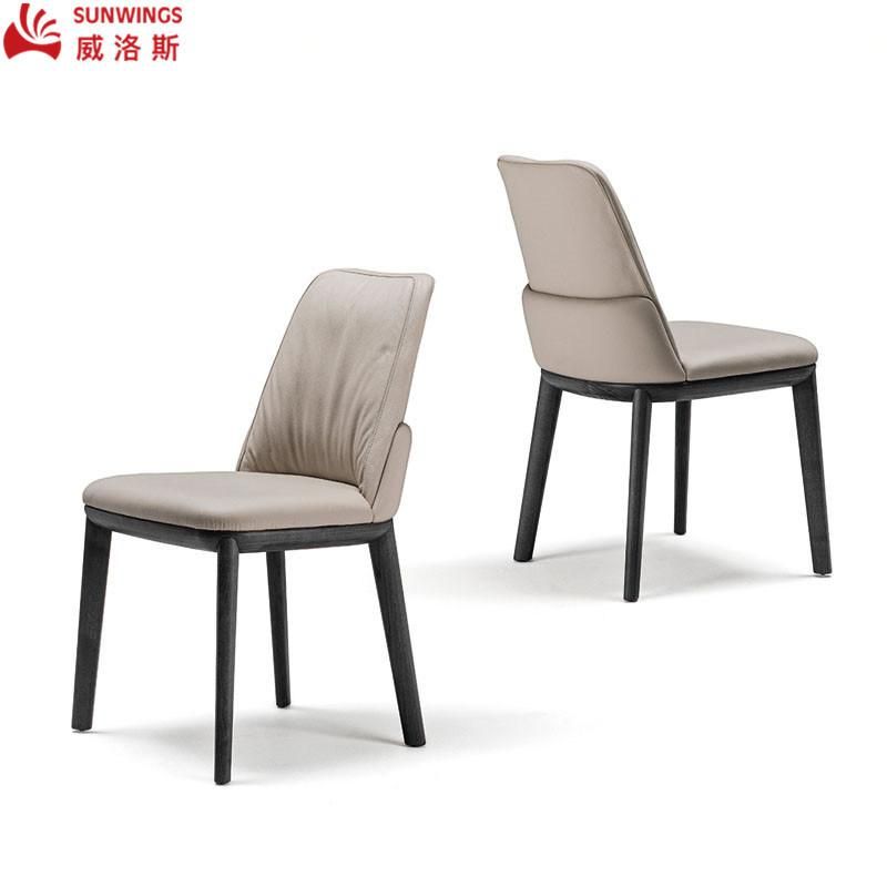 Nordic Solid Wood PU Leather Dining Chair Furniture for Hotel