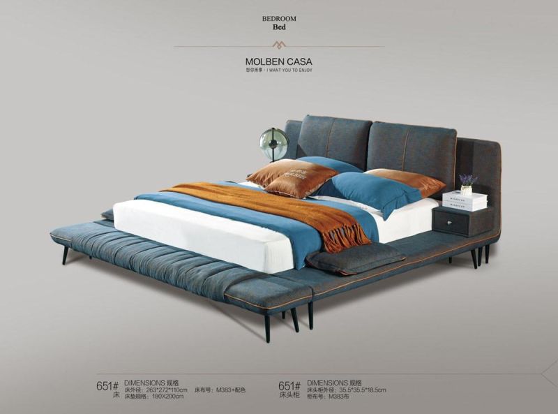 Wholesale Solid Wooden Bed Upholstered PU Leather King Size Bed