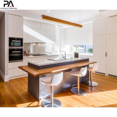 Australian Island Kitchenette Furniture Modular White Lacquer Modern Kitchen Cabinets