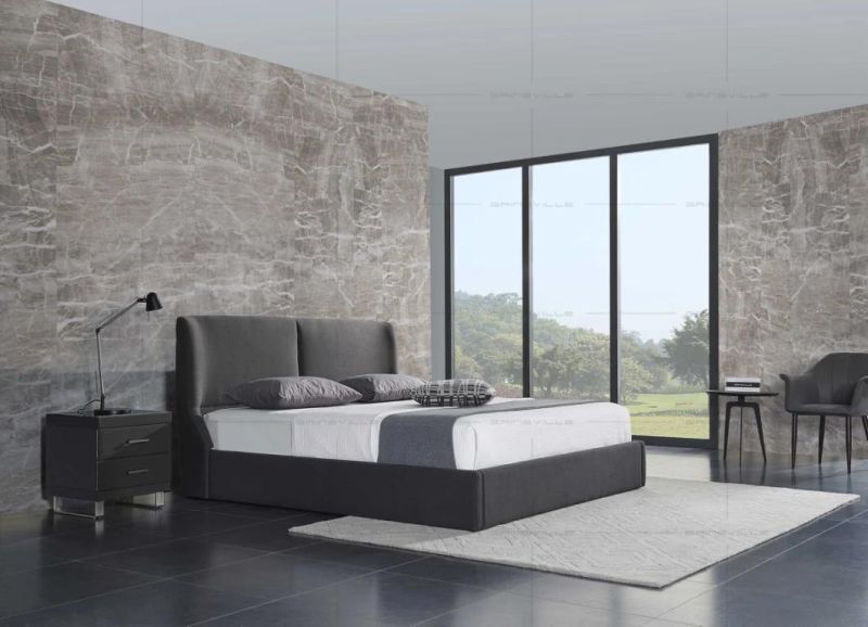 Bedroom Furniture Italian Style Leather or Fabric Bed Gc1705