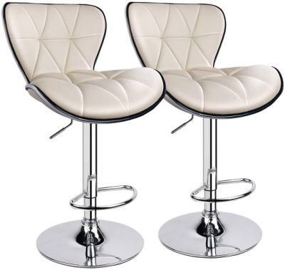White Bargain Meatel Swivel Chair Bar Stlools Sets of 2