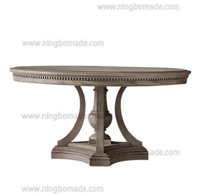 Architectural Classicism Timeless Collection Antique Grey Oak Round Dining Table