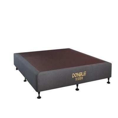 Cheap Price Double Size Solid Wood Frame Hotel Leather Bed