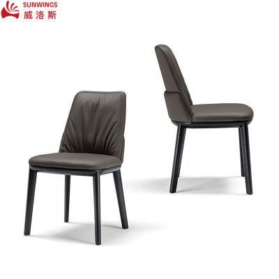 Nordic Solid Wood PU Leather Dining Chair Furniture for Hotel