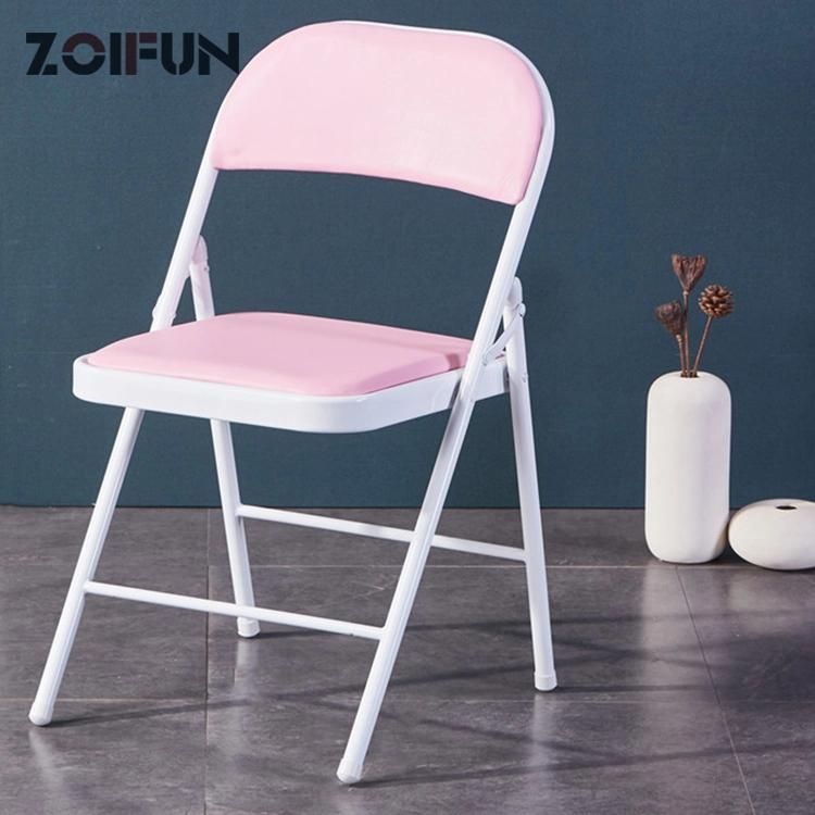 Fabric PU Leather Camping Outdoor School Garden Folding Space Saving Light Stacking Chairs