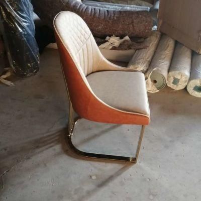 Luxury Dining Chair Modern Legs Metal PU Leather Dining Chairs